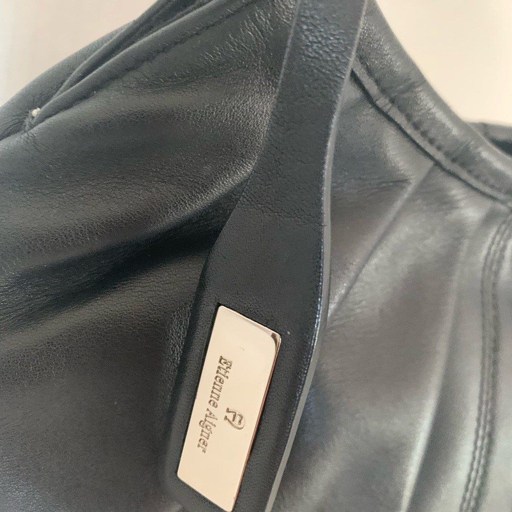 Etienne Aigner women’s black leather hobo purse circular strap - Picture 4 of 7